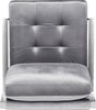 Safavieh Walden Modern Tufted Velvet Chrome Accent Chair Light Grey Furniture 