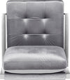 Safavieh Walden Modern Tufted Velvet Chrome Accent Chair Light Grey Furniture 