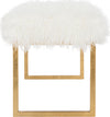Safavieh Etta Faux Curly Sheepskin Bench White Furniture 