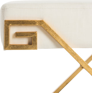 Safavieh Luna Greek Key Bench Light Beige Furniture 