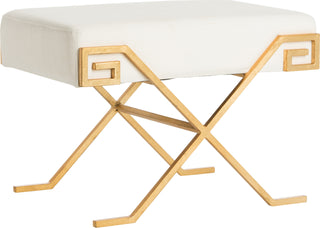 Safavieh Luna Greek Key Bench Light Beige Furniture 