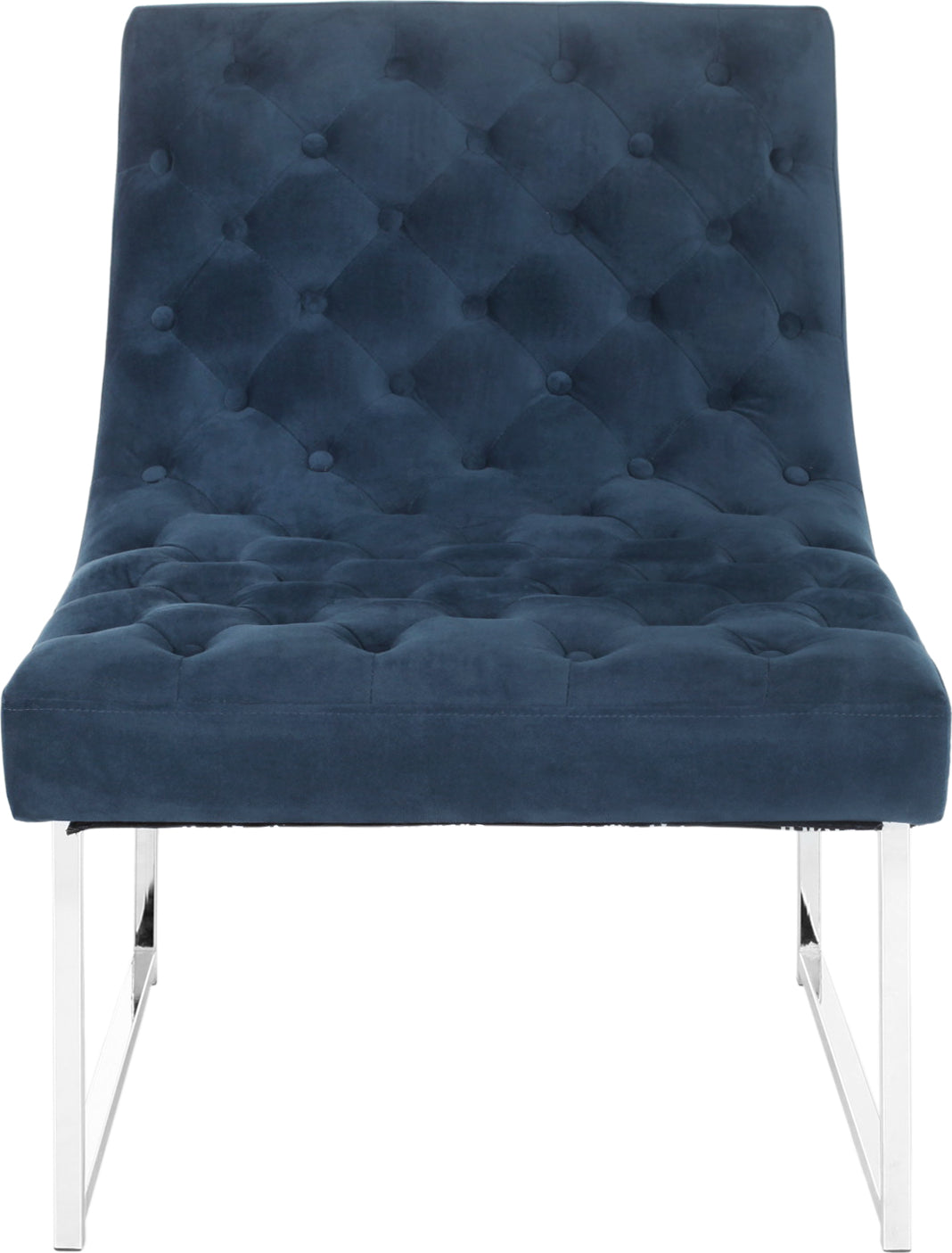 Safavieh Hadley Velvet Tufted Accent Chair Navy Furniture main image