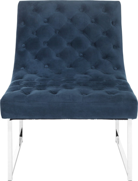Safavieh Hadley Velvet Tufted Accent Chair Navy – Incredible Rugs and Decor