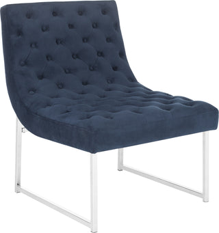 Safavieh Hadley Velvet Tufted Accent Chair Navy Furniture 