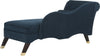 Safavieh Caiden Vevlet Chaise With Pillow Navy and Espresso Furniture 