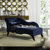 Safavieh Caiden Vevlet Chaise With Pillow Navy and Espresso  Feature