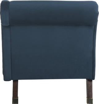 Safavieh Caiden Vevlet Chaise With Pillow Navy and Espresso Furniture 