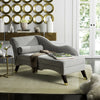 Safavieh Caiden Velvet Chaise With Pillow Grey and Espresso  Feature