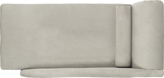 Safavieh Caiden Velvet Chaise With Pillow Grey and Espresso Furniture 