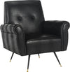 Safavieh Mira Retro Mid Century Faux Leather Accent Chair Black Furniture 