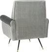 Safavieh Mira Retro Mid Century Velvet Accent Chair Light Grey Furniture 
