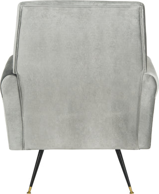 Safavieh Mira Retro Mid Century Velvet Accent Chair Light Grey Furniture 