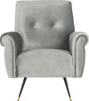 Safavieh Mira Retro Mid Century Velvet Accent Chair Light Grey Furniture main image