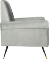 Safavieh Mira Retro Mid Century Velvet Accent Chair Light Grey Furniture 