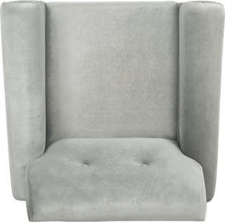 Safavieh Mira Retro Mid Century Velvet Accent Chair Light Grey Furniture 