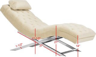 Safavieh Monroe Chaise With Headrest Pillow Beige Furniture 