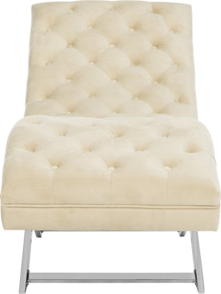 Safavieh Monroe Chaise With Headrest Pillow Beige Furniture 