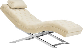 Safavieh Monroe Chaise With Headrest Pillow Beige Furniture 