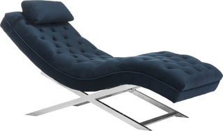 Safavieh Monroe Chaise With Headrest Pillow Navy Furniture 