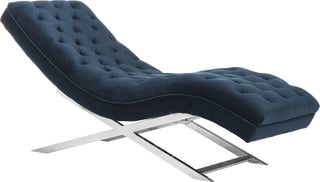 Safavieh Monroe Chaise With Headrest Pillow Navy Furniture 