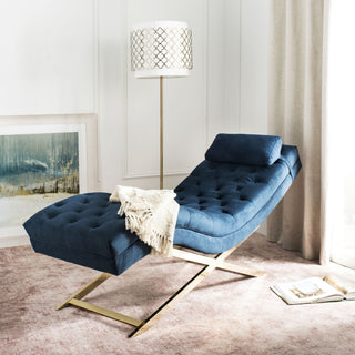 Safavieh Monroe Chaise With Headrest Pillow Navy  Feature