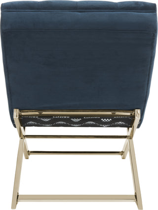 Safavieh Monroe Chaise With Headrest Pillow Navy Furniture 