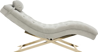 Safavieh Monroe Chaise With Headrest Pillow Grey Furniture main image