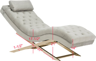 Safavieh Monroe Chaise With Headrest Pillow Grey Furniture 