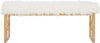 Safavieh Mera Faux Sheepskin Bench White Furniture 