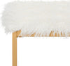 Safavieh Mera Faux Sheepskin Bench White Furniture 
