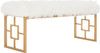 Safavieh Mera Faux Sheepskin Bench White Furniture 