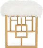 Safavieh Mera Faux Sheepskin Bench White Furniture 