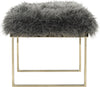 Safavieh Maia Faux Sheepskin Bench Grey Furniture 