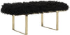 Safavieh Maia Faux Sheepskin Bench Black Furniture 