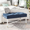 Safavieh Rory Contemporary Tufted Bench Navy and White  Feature