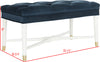 Safavieh Rory Contemporary Tufted Bench Navy and White Furniture 
