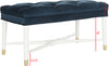 Safavieh Rory Contemporary Tufted Bench Navy and White Furniture 