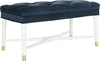 Safavieh Rory Contemporary Tufted Bench Navy and White Furniture 