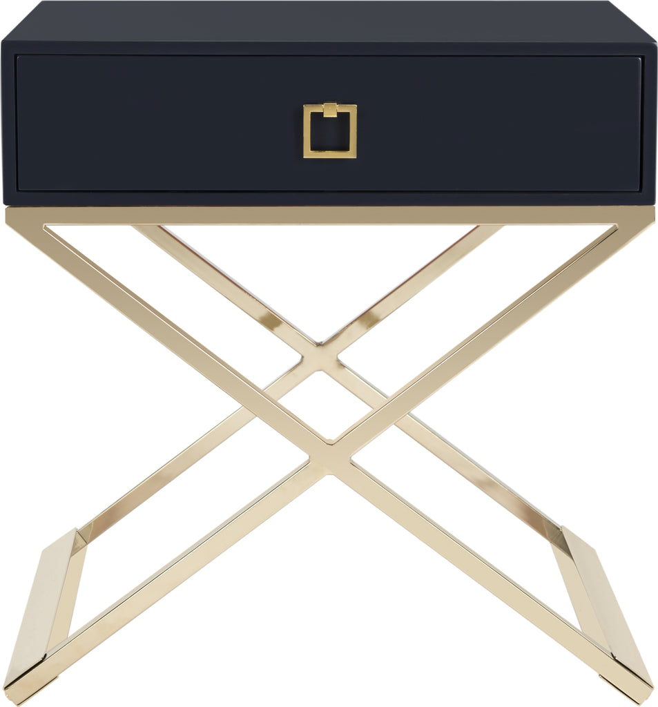 Safavieh Zarina Modern Cross Leg End Table Navy Furniture main image