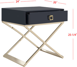 Safavieh Zarina Modern Cross Leg End Table Navy Furniture 