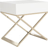 Safavieh Zarina Modern Cross Leg End Table White Furniture 
