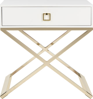 Safavieh Zarina Modern Cross Leg End Table White Furniture main image