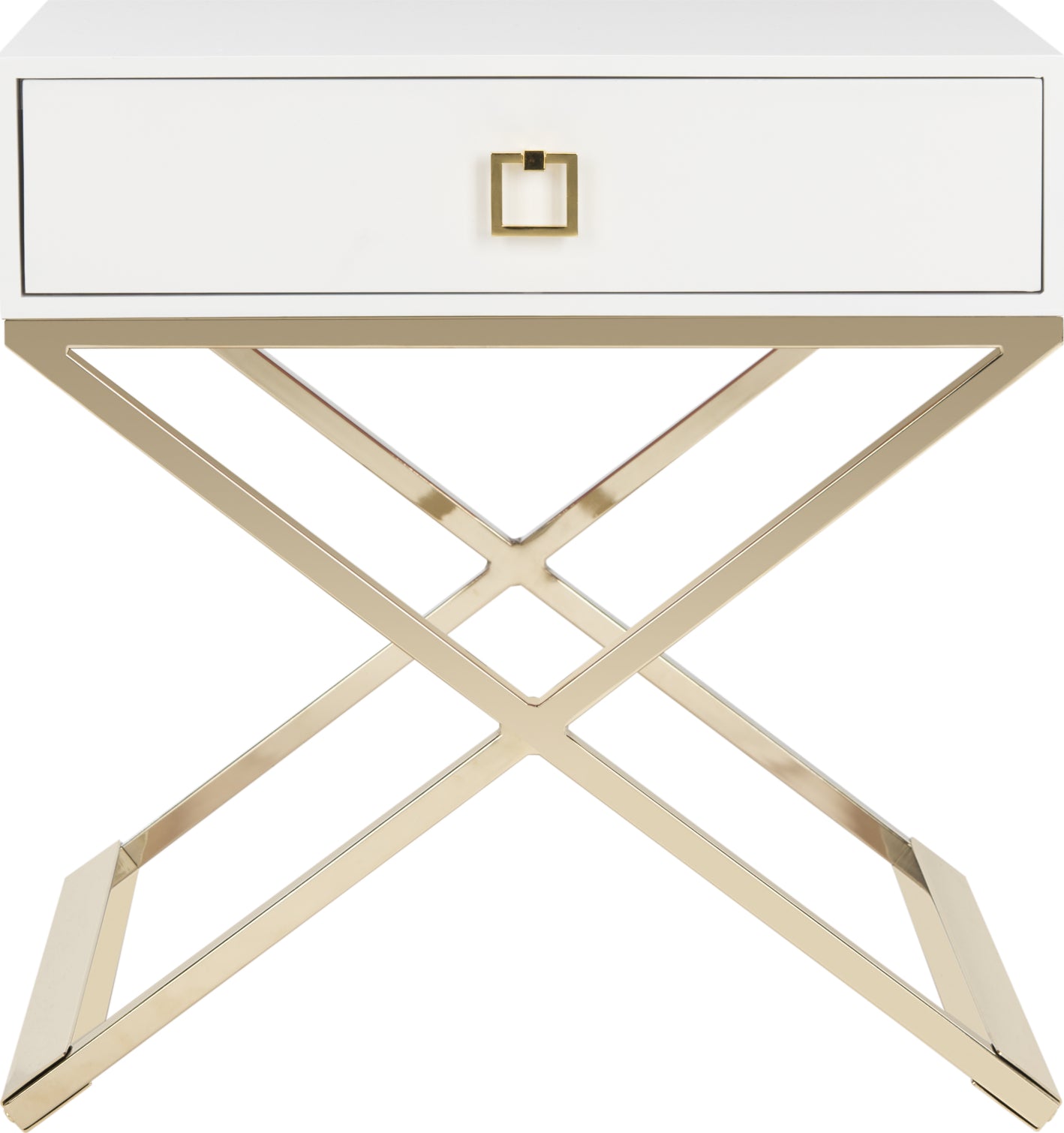 Safavieh Zarina Modern Cross Leg End Table White Furniture main image