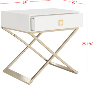 Safavieh Zarina Modern Cross Leg End Table White Furniture 