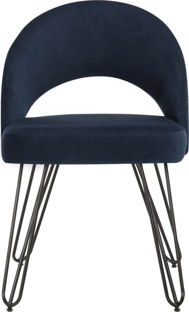 Safavieh Jora Velvet Retro Dining Chair Navy Furniture main image