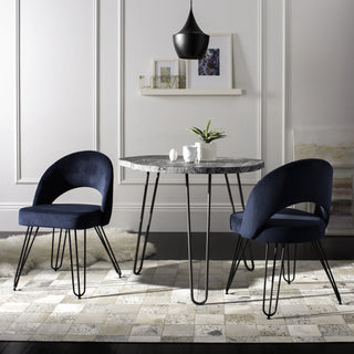 Safavieh Jora Velvet Retro Dining Chair Navy  Feature