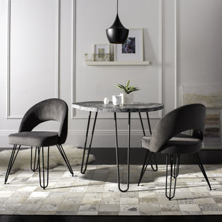 Safavieh Jora Velvet Retro Side Chair Dark Grey  Feature