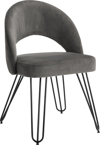 Safavieh Jora Velvet Retro Side Chair Dark Grey Furniture 