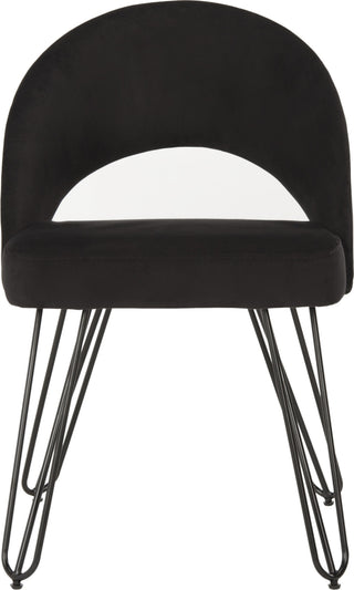 Safavieh Jora Velvet Retro Side Chair Black Furniture main image