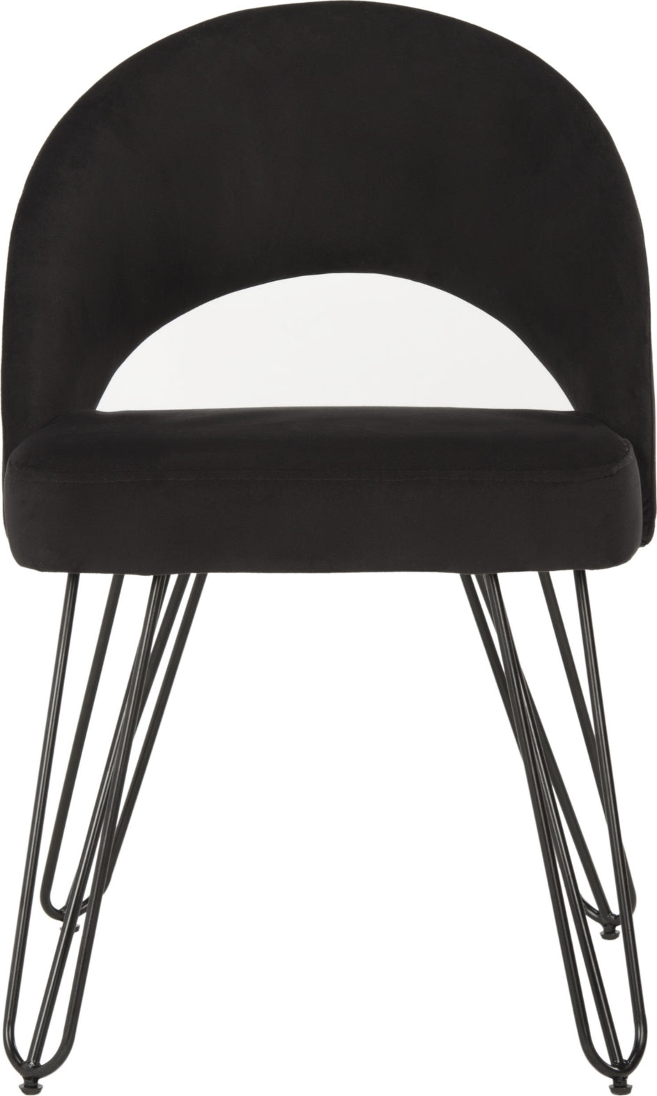 Safavieh Jora Velvet Retro Side Chair Black Furniture main image